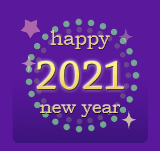 Fioletowa kartka witająca 2021 rok